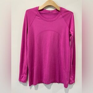 Lululemon Swiftly Tech Long-Sleeve Top Shirt Womens Size 12 pink